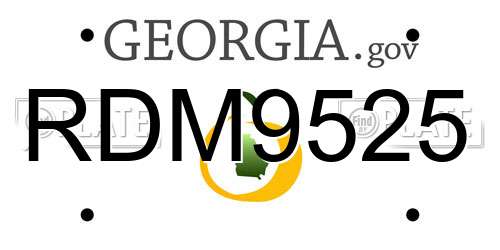 RDM9525 Georgia License Plate
