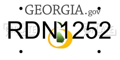 RDN1252 Georgia License Plate