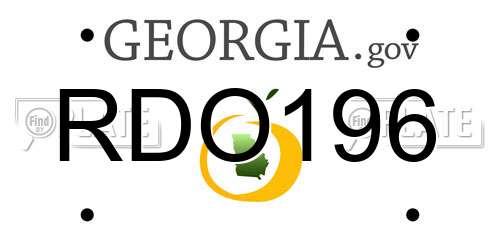 RDO196 Georgia License Plate