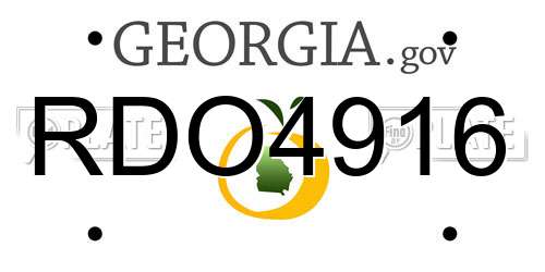 RDO4916 Georgia License Plate