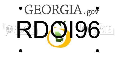 RDOI96 Georgia License Plate