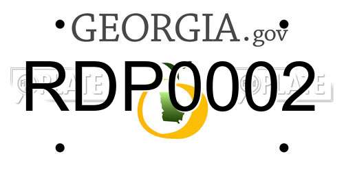 RDP0002 Georgia License Plate