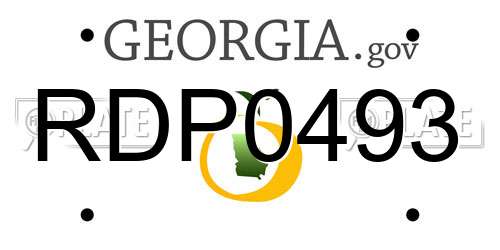 RDP0493 Georgia License Plate