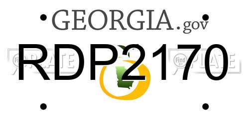 RDP2170 Georgia License Plate