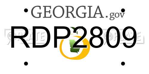 RDP2809 Georgia License Plate