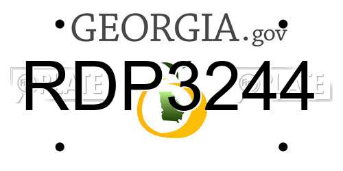 RDP3244 Georgia License Plate