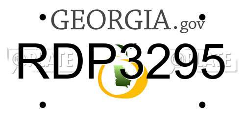 RDP3295 Georgia License Plate