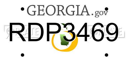 RDP3469 Georgia License Plate