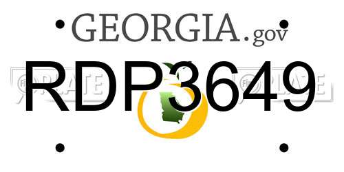 RDP3649 Georgia License Plate
