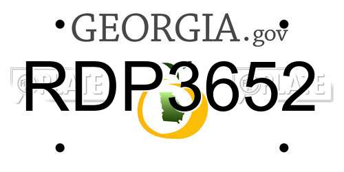 RDP3652 Georgia License Plate