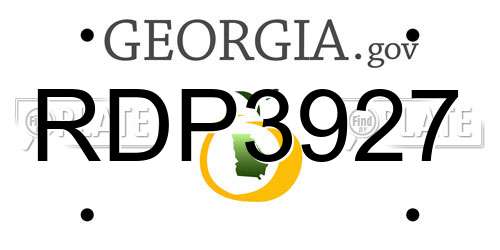 RDP3927 Georgia License Plate