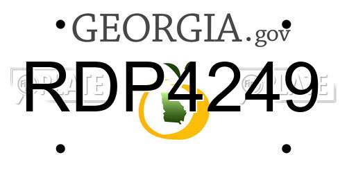 RDP4249 Georgia License Plate
