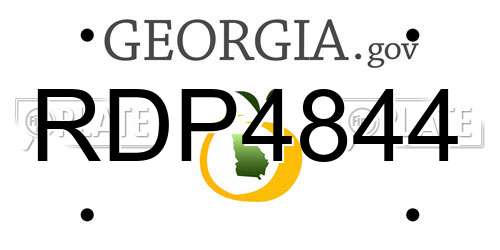 RDP4844 Georgia License Plate