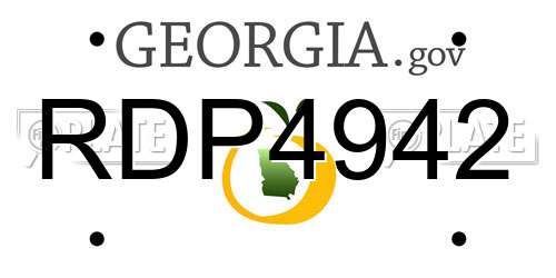 RDP4942 Georgia License Plate