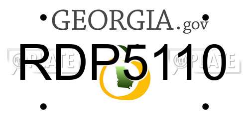 RDP5110 Georgia License Plate