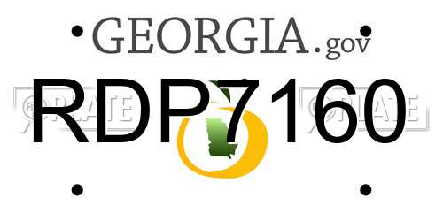 RDP7160 Georgia License Plate