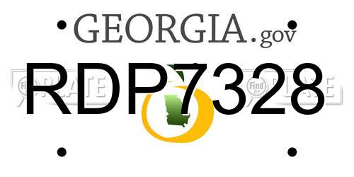 RDP7328 Georgia License Plate