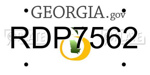 RDP7562 Georgia License Plate