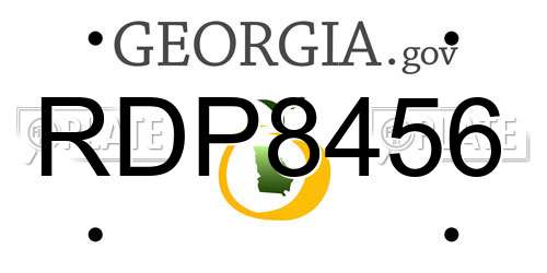 RDP8456 Georgia License Plate