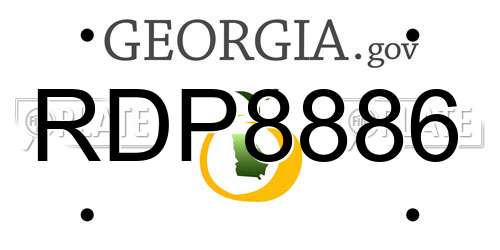 RDP8886 Georgia License Plate