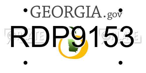 RDP9153 Georgia License Plate