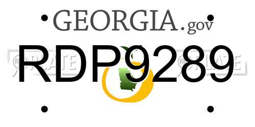 RDP9289 Georgia License Plate