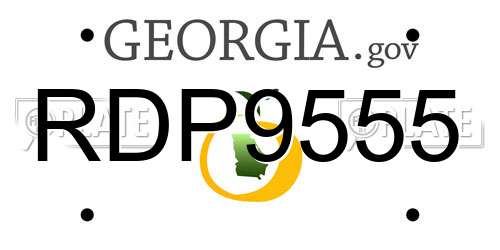 RDP9555 Georgia License Plate