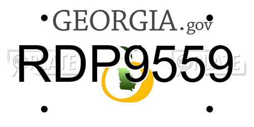 RDP9559 Georgia License Plate