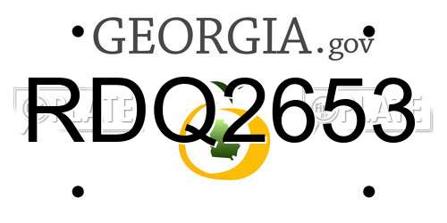 RDQ2653 Georgia License Plate
