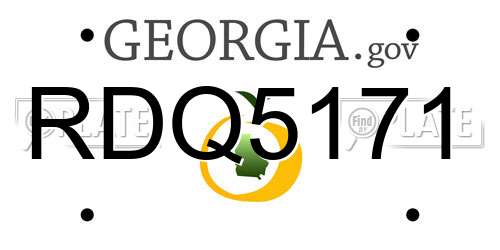 RDQ5171 Georgia License Plate