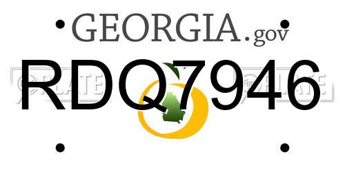 RDQ7946 Georgia License Plate