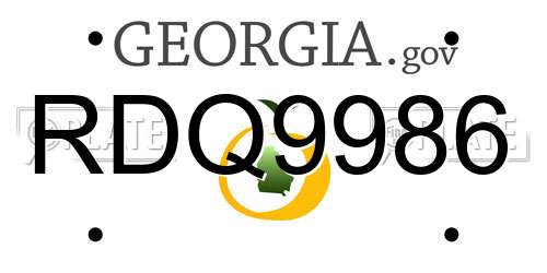 RDQ9986 Georgia License Plate