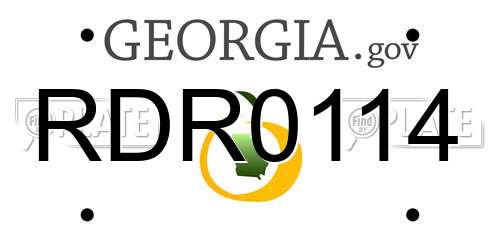 RDR0114 Georgia License Plate