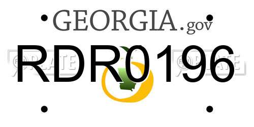 RDR0196 Georgia License Plate