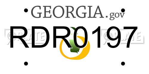 RDR0197 Georgia License Plate