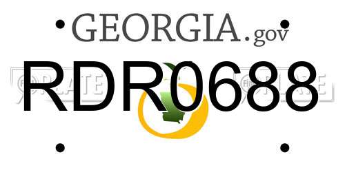 RDR0688 Georgia License Plate