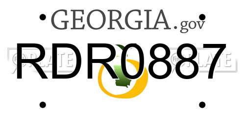 RDR0887 Georgia License Plate