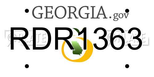 RDR1363 Georgia License Plate