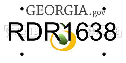 RDR1638 Georgia License Plate