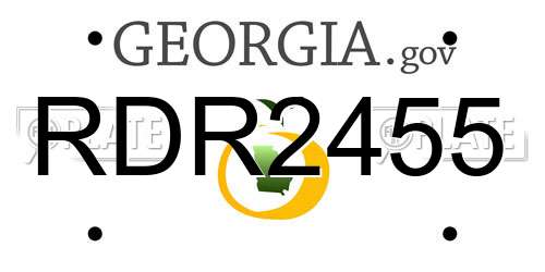 RDR2455 Georgia License Plate