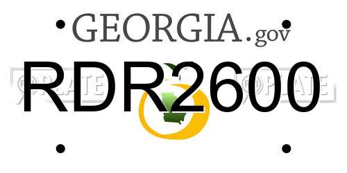 RDR2600 Georgia License Plate