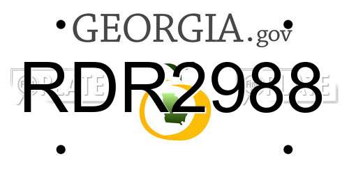 RDR2988 Georgia License Plate