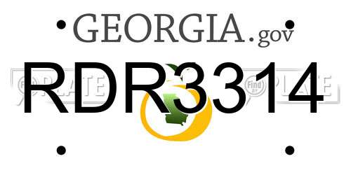 RDR3314 Georgia License Plate