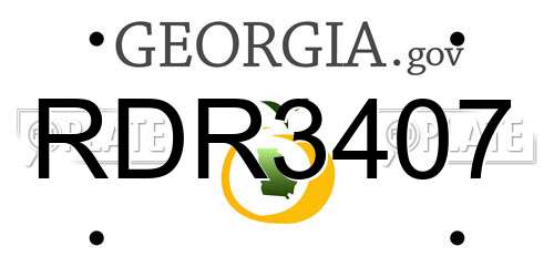 RDR3407 Georgia License Plate