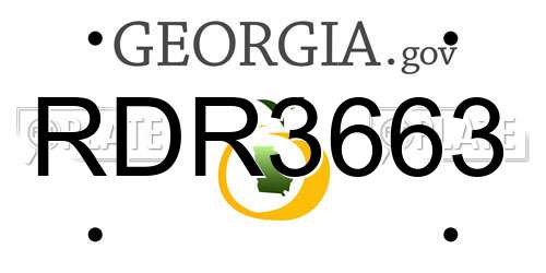 RDR3663 Georgia License Plate