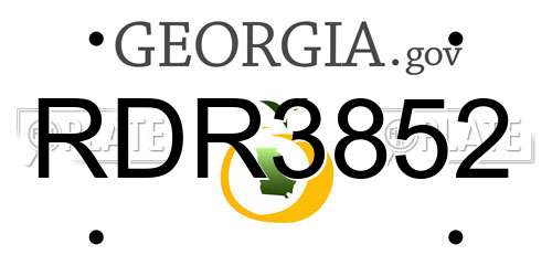 RDR3852 Georgia License Plate