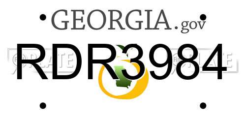 RDR3984 Georgia License Plate