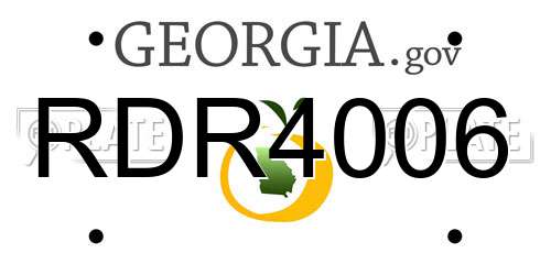 RDR4006 Georgia License Plate