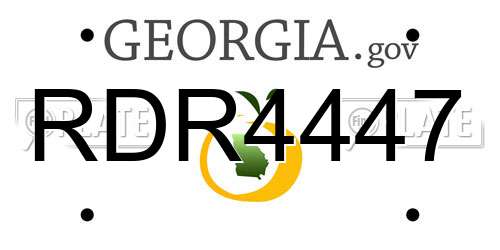 RDR4447 Georgia License Plate