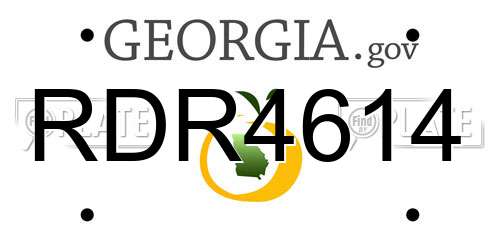 RDR4614 Georgia License Plate